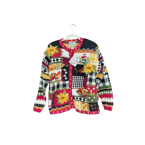 Heirloom Collectibles Sweaters - NWT Vintage Heirloom Collectibles Cottagecore Patchwork Knit Cardigan Sweater M